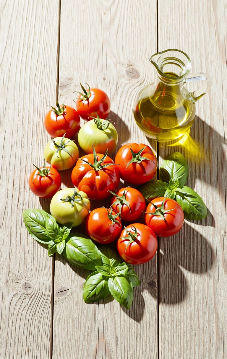 Ingredienti naturali e freschi su tavola in legno
